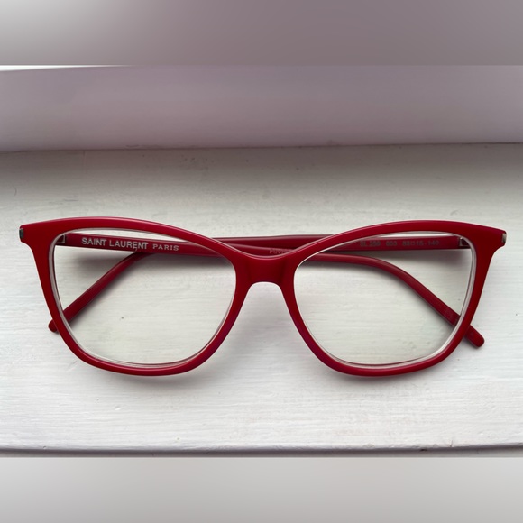YSL Red Cat Eye Style Prescription Glasses - Picture 1 of 5